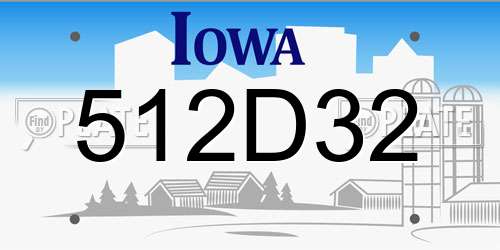 512D32 Iowa License Plate