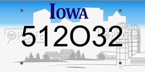 512O32 Iowa License Plate