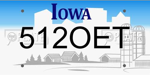 512OET Iowa License Plate