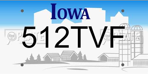 512TVF Iowa License Plate