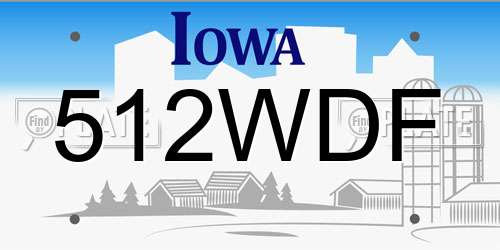 512WDF Iowa License Plate