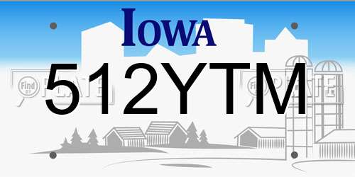 512YTM Iowa License Plate