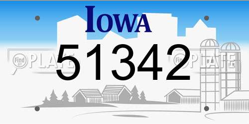 51342 Iowa License Plate