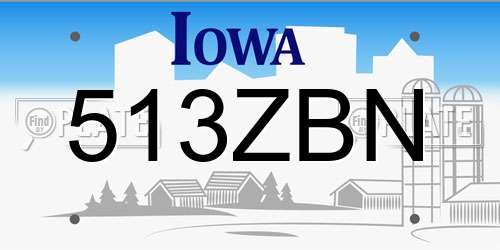 513ZBN Iowa License Plate