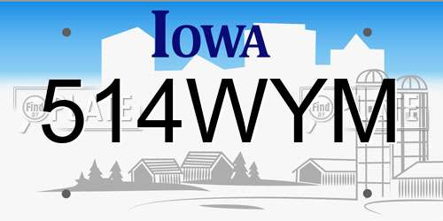 514WYM Iowa License Plate