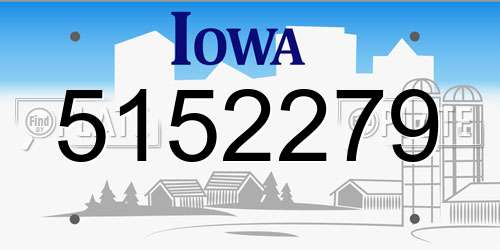 5152279 Iowa License Plate