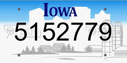 5152779 Iowa License Plate