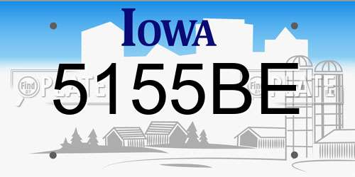 5155BE Iowa License Plate
