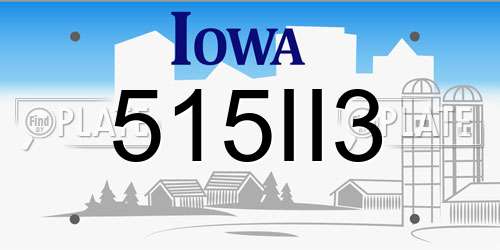 515II3 Iowa License Plate