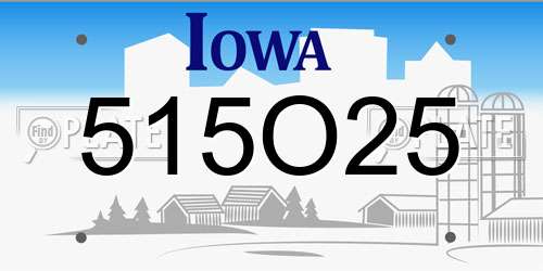 515O25 Iowa License Plate