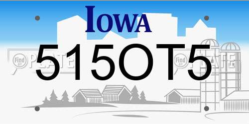 515OT5 Iowa License Plate