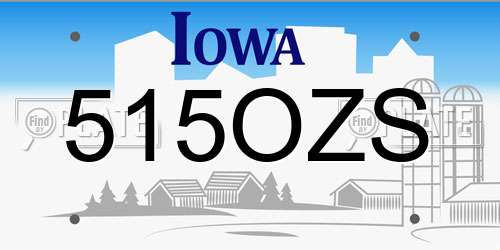 515OZS Iowa License Plate