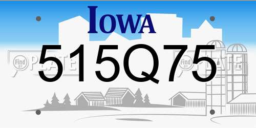 515Q75 Iowa License Plate