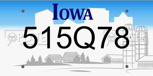515Q78 Iowa License Plate