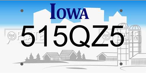 515QZ5 Iowa License Plate