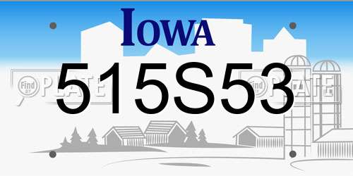 515S53 Iowa License Plate