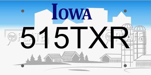 515TXR Iowa License Plate