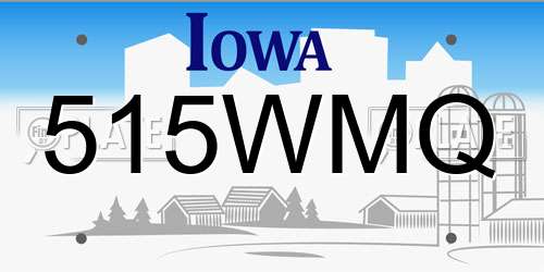 515WMQ Iowa License Plate
