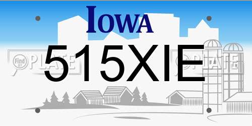 515XIE Iowa License Plate
