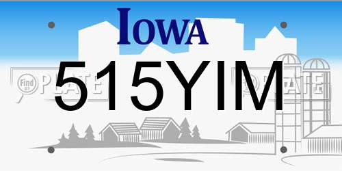 515YIM Iowa License Plate