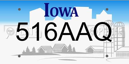 516AAQ Iowa License Plate