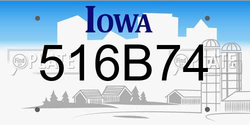 516B74 Iowa License Plate