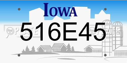 516E45 Iowa License Plate