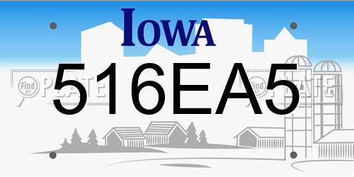 516EA5 Iowa License Plate