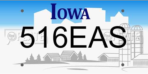 516EAS Iowa License Plate