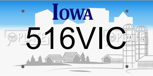 516VIC Iowa License Plate
