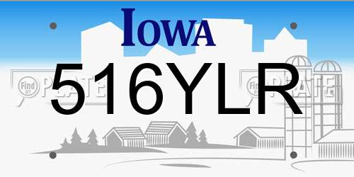 516YLR Iowa License Plate