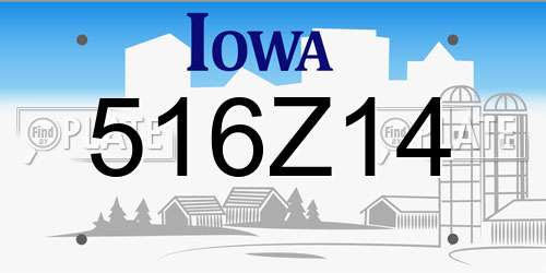 516Z14 Iowa License Plate