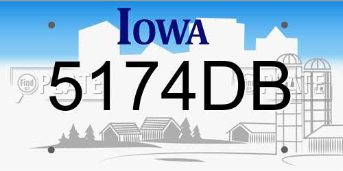 5174DB Iowa License Plate