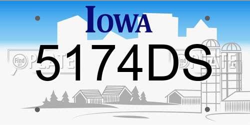 5174DS Iowa License Plate