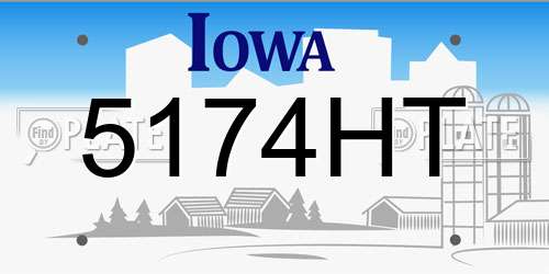 5174HT Iowa License Plate