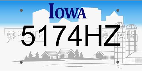 5174HZ Iowa License Plate