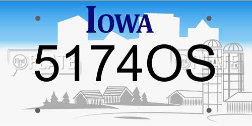 5174OS Iowa License Plate