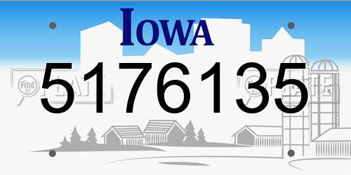 5176135 Iowa License Plate