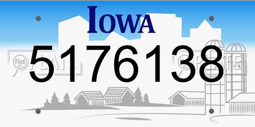 5176138 Iowa License Plate