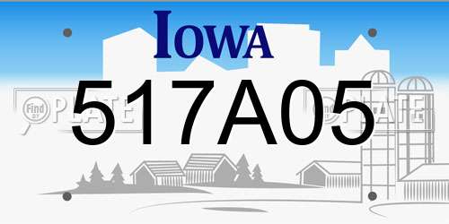 517A05 Iowa License Plate