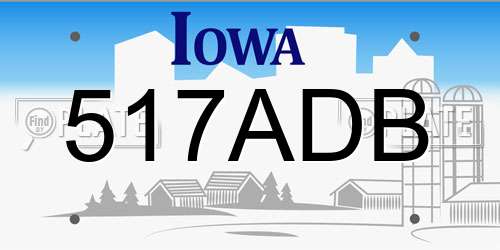 517ADB Iowa License Plate