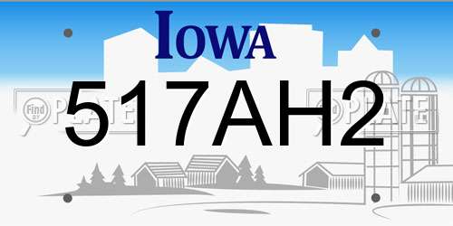 517AH2 Iowa License Plate