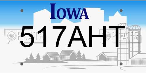 517AHT Iowa License Plate