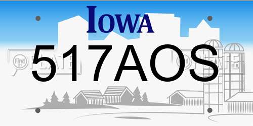 517AOS Iowa License Plate
