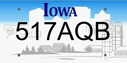 517AQB Iowa License Plate