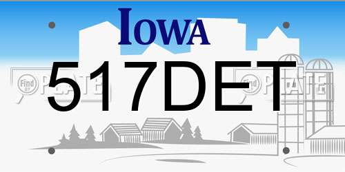 517DET Iowa License Plate