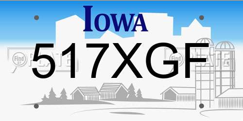 517XGF Iowa License Plate