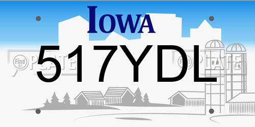 517YDL Iowa License Plate