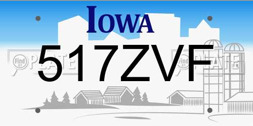517ZVF Iowa License Plate