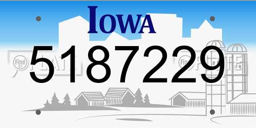 5187229 Iowa License Plate